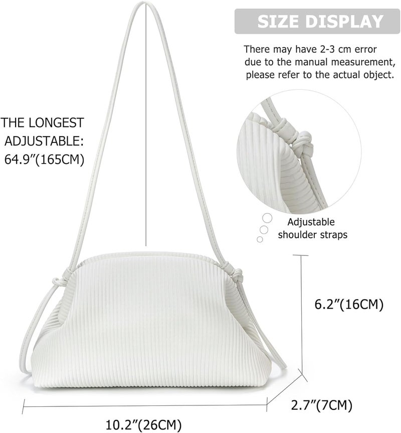 KingTo Store Clutch Purses for Women, Soft Cloud Bag Fashion Dumpling with Ruched Pouch Handbag for Crossbody Shoulder - Image 3